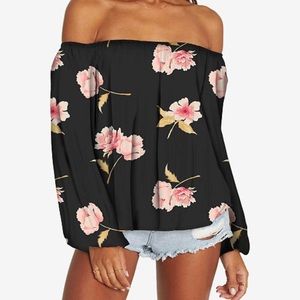 Billabong floral off the shoulder top